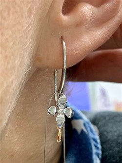 *Серьги Петли Белый Бриллиант арт. 02-2065/000Б-00-790 вес 1,92 г - фото 282611 *Серьги Петли Белый Бриллиант арт. 02-2065/000Б-00-790 вес 1,92 г - фото 282611