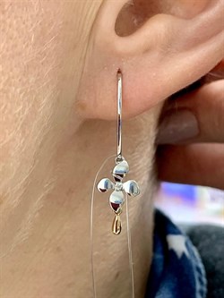 *Серьги Петли Белый Бриллиант арт. 02-2065/000Б-00-790 вес 1,92 г - фото 282612 *Серьги Петли Белый Бриллиант арт. 02-2065/000Б-00-790 вес 1,92 г - фото 282612