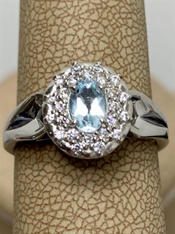 *Кольцо р.18 Голубой Топаз арт. 01-0895/00ТБ-00-449 Вес 3,55 г - фото 282617