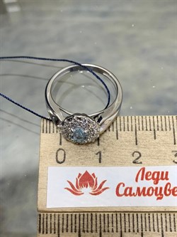 *Кольцо р.18 Голубой Топаз арт. 01-0895/00ТБ-00-449 Вес 3,55 г - фото 282618