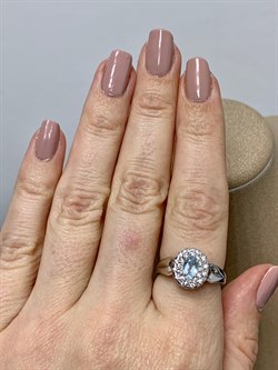 *Кольцо р.18 Голубой Топаз арт. 01-0895/00ТБ-00-449 Вес 3,55 г - фото 282619