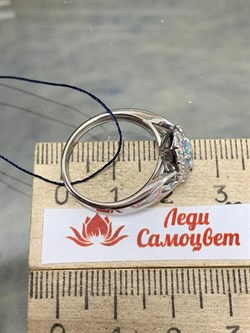 *Кольцо р.18 Голубой Топаз арт. 01-0895/00ТБ-00-449 Вес 3,55 г - фото 282621