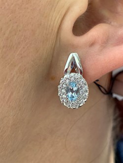 *Серьги Голубой Топаз арт. 02-0895/00ТБ-00-891 Вес 4,83 г - фото 282623