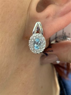 *Серьги Голубой Топаз арт. 02-0895/00ТБ-00-891 Вес 4,83 г - фото 282624