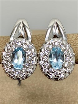 *Серьги Голубой Топаз арт. 02-0895/00ТБ-00-891 Вес 4,83 г - фото 282627