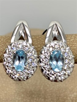 *Серьги Голубой Топаз арт. 02-0895/00ТБ-00-891 Вес 4,83 г - фото 282628