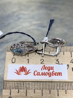 *Серьги Голубой Топаз арт. 02-0895/00ТБ-00-891 Вес 4,83 г - фото 282631