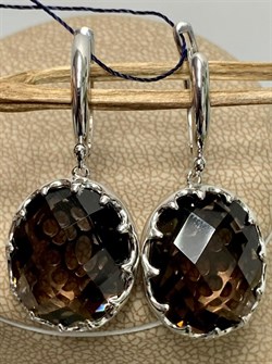 *Серьги Дымчатый Кварц арт. 02-2335/00РТ-00-062 вес 8,68 г - фото 282793