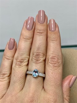 *Кольцо р.17,5 Голубой Топаз арт. 01-1913/00ТБ-00-859 Вес 3,62 г - фото 282885