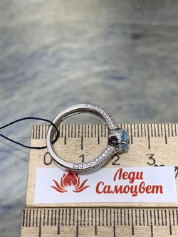 *Кольцо р.17,5 Голубой Топаз арт. 01-1913/00ТБ-00-859 Вес 3,62 г - фото 282888