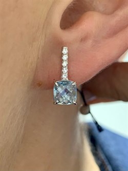 *Серьги Голубой Топаз арт. 02-1575/00ТБ-00-970 Вес 2,60 г - фото 282960