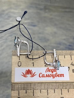 *Серьги Голубой Топаз арт. 02-1575/00ТБ-00-970 Вес 2,60 г - фото 282961