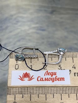 *Серьги Голубой Топаз арт. 02-1575/00ТБ-00-970 Вес 2,60 г - фото 282962