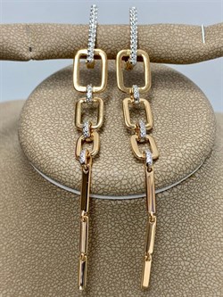 *Серьги Белый Фианит арт. 02-2631/00КЦ-60-468 вес 5,57 г - фото 283164