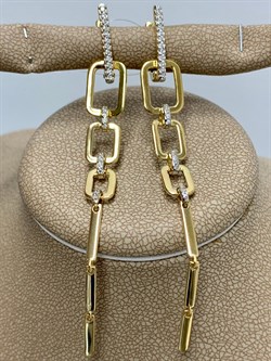 *Серьги Белый Фианит арт. 02-2631/00КЦ-80-145 вес 5,56 г - фото 283178