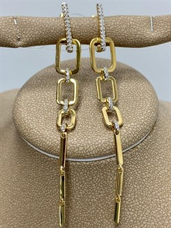 *Серьги Белый Фианит арт. 02-2631/00КЦ-80-145 вес 5,56 г - фото 283179