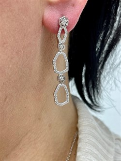 *Серьги Белый Фианит арт. 02-2834/00КЦ-00-383 вес 6,53 г - фото 283230