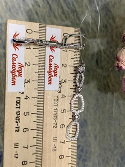 *Серьги Белый Фианит арт. 02-2834/00КЦ-00-383 вес 6,53 г - фото 283232