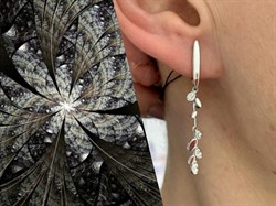 *Серьги Белый Фианит арт. 02-1792/00КЦ-00-506 вес 3,63 г - фото 283241