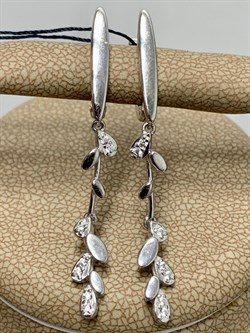 *Серьги Белый Фианит арт. 02-1792/00КЦ-00-506 вес 3,63 г - фото 283244