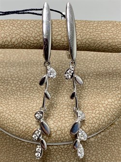 *Серьги Белый Фианит арт. 02-1792/00КЦ-00-506 вес 3,63 г - фото 283245