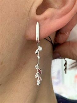 *Серьги Белый Фианит арт. 02-1792/00КЦ-00-506 вес 3,63 г - фото 283249