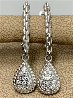 *Серьги Белый Фианит арт. 02-1646/00КЦ-00-920 вес 3,03 г - фото 283280