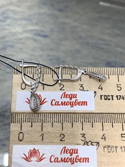 *Серьги Белый Фианит арт. 02-1646/00КЦ-00-920 вес 3,03 г - фото 283287