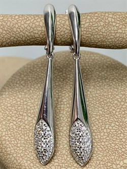 *Серьги Белый Фианит арт. 02-1308/00КЦ-00-230 вес 5,62 г - фото 283309