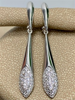 *Серьги Белый Фианит арт. 02-1308/00КЦ-00-230 вес 5,62 г - фото 283310