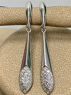 *Серьги Белый Фианит арт. 02-1308/00КЦ-00-230 вес 5,62 г - фото 283312