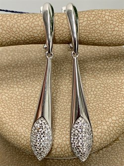 *Серьги Белый Фианит арт. 02-1308/00КЦ-00-230 вес 5,62 г - фото 283313