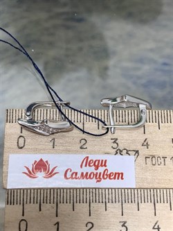 *Серьги Белый Фианит арт. 02-1208/00КЦ-00-231 вес 3,27 г - фото 283342