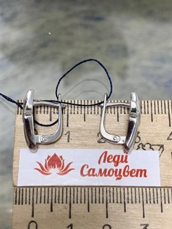 *Серьги Белый Фианит арт. 02-1208/00КЦ-00-231 вес 3,27 г - фото 283343