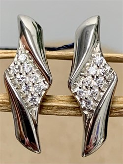 *Серьги Белый Фианит арт. 02-1208/00КЦ-00-231 вес 3,27 г - фото 283345