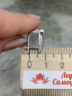 *Серьги Белый Фианит арт. 02-0699/00КЦ-00-407 вес 3,28 г - фото 283379