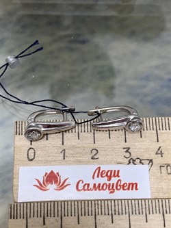 *Серьги Белый Фианит арт. 02-0699/00КЦ-00-407 вес 3,28 г - фото 283380