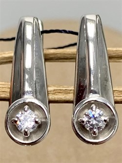 *Серьги Белый Фианит арт. 02-0699/00КЦ-00-407 вес 3,28 г - фото 283385