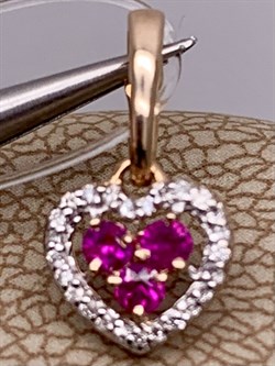 *Подвеска Рубин цв Красное арт 3-922-03-737 вес 0,48 г - фото 283397