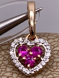 *Подвеска Рубин цв Красное арт 3-922-03-737 вес 0,48 г - фото 283398