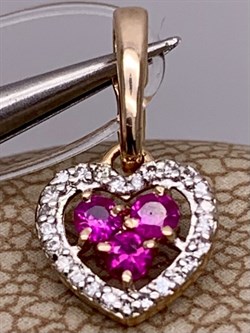 *Подвеска Рубин цв Красное арт 3-922-03-737 вес 0,48 г - фото 283399