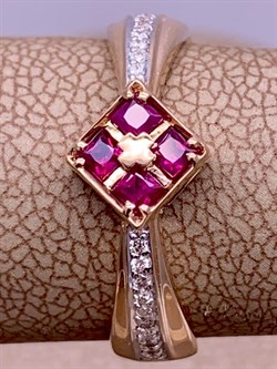 *Кольцо р.18 Рубин цв Красное арт. 1-107-486-03-479 вес 3,3 г - фото 283416 *Кольцо р.18 Рубин цв Красное арт. 1-107-486-03-479 вес 3,3 г - фото 283416