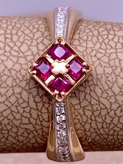 *Кольцо р.18 Рубин цв Красное арт. 1-107-486-03-479 вес 3,3 г - фото 283419 *Кольцо р.18 Рубин цв Красное арт. 1-107-486-03-479 вес 3,3 г - фото 283419