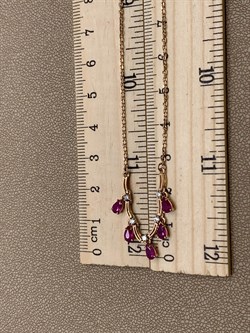 *Колье р.40 Рубин цв Красное арт 6-311-03-904 вес 4,12 г - фото 283433