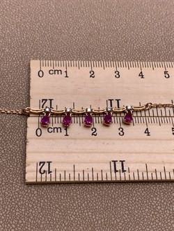 *Колье р.40 Рубин цв Красное арт 6-311-03-904 вес 4,12 г - фото 283435