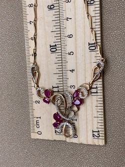 *Колье р.45 Рубин цв Красное арт 6-149-03-315 вес 10,32 г - фото 283443