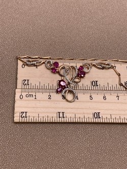 *Колье р.45 Рубин цв Красное арт 6-149-03-315 вес 10,32 г - фото 283445