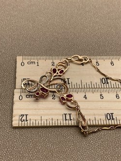 *Колье р.45 Рубин цв Красное арт 6-149-03-315 вес 10,32 г - фото 283446