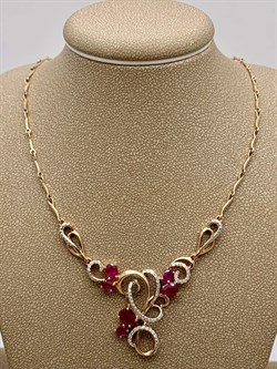 *Колье р.45 Рубин цв Красное арт 6-149-03-315 вес 10,32 г - фото 283447