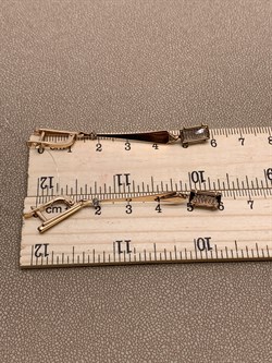 *Серьги Раухтопаз Дымчатый Кварц цв Красное арт. 02-2-665-2400-010-481 вес 4,35 г - фото 283506